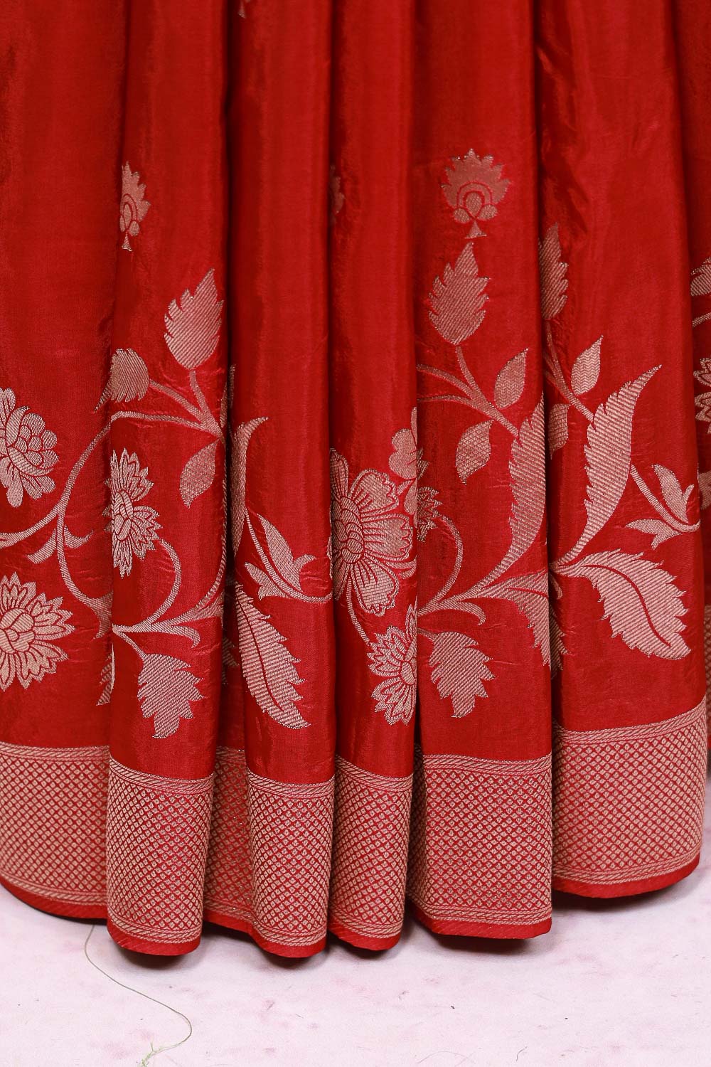Maroon Semi Banarasi Saree