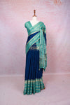 Blue Semi Banarasi Saree - Seematti