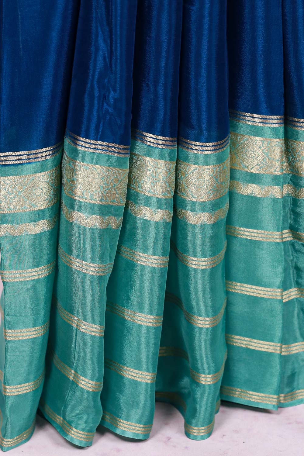 Blue Semi Banarasi Saree - Seematti