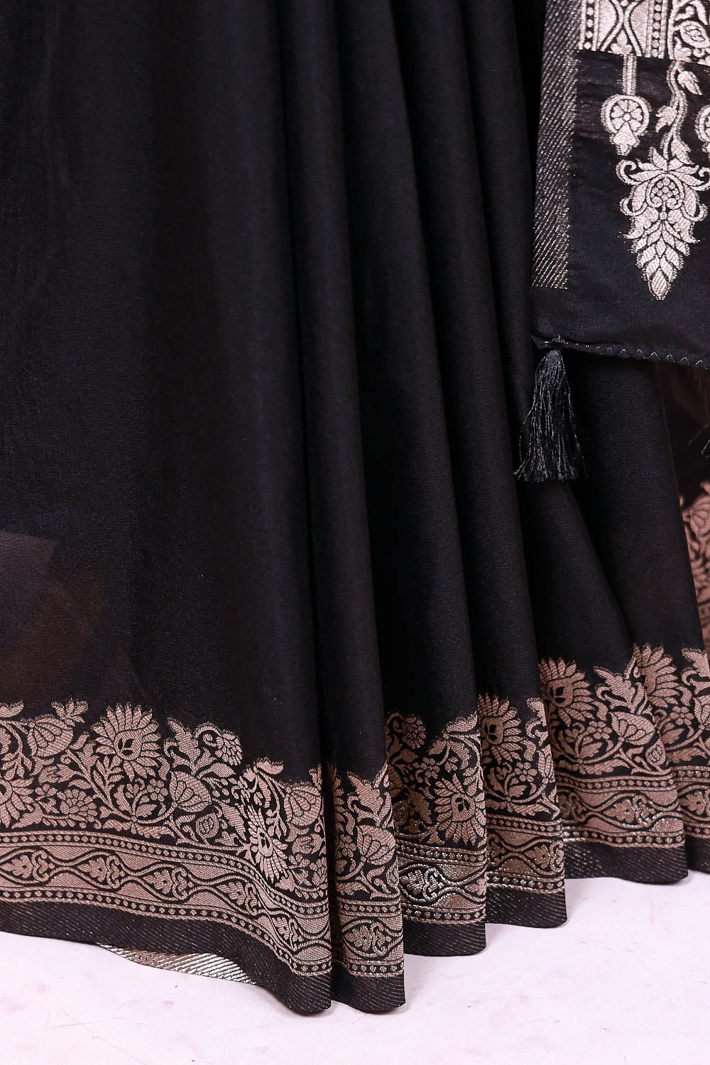 Black Semi Banarasi Saree