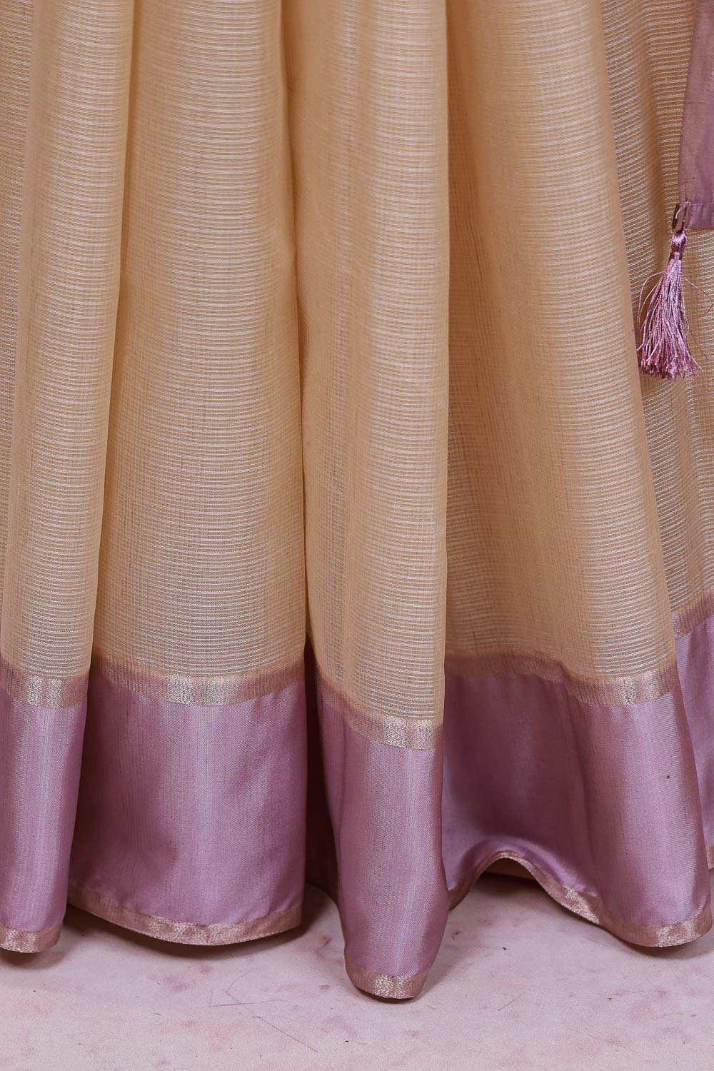 Cream Semi Tussar Saree - Seematti