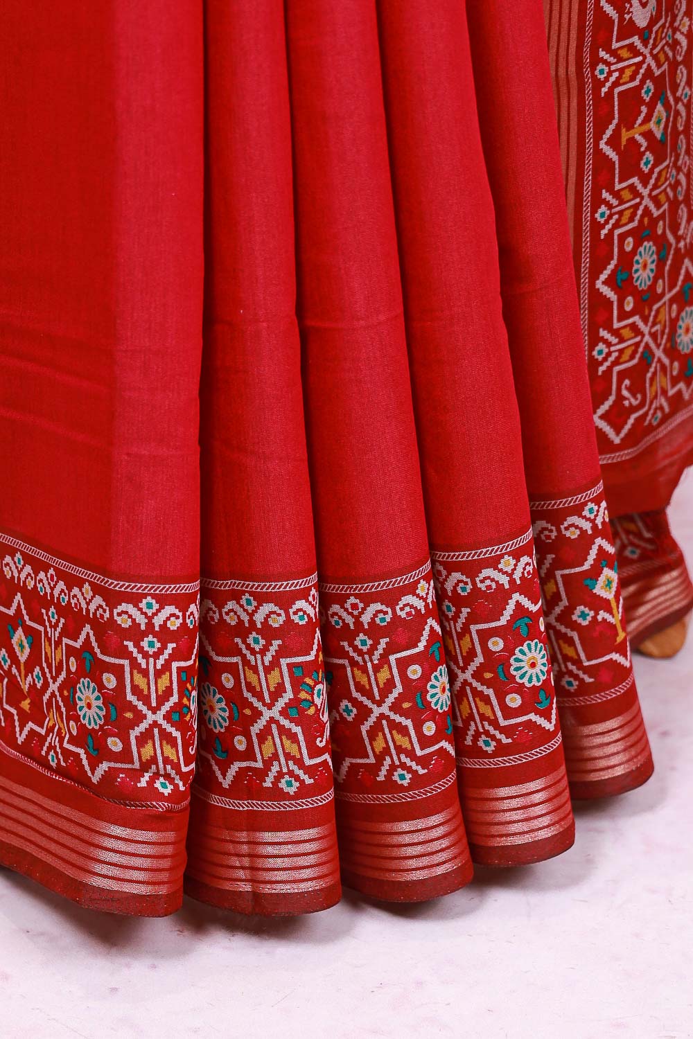 Maroon Semi Silk Saree
