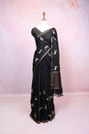 Black Semi Tussar Saree