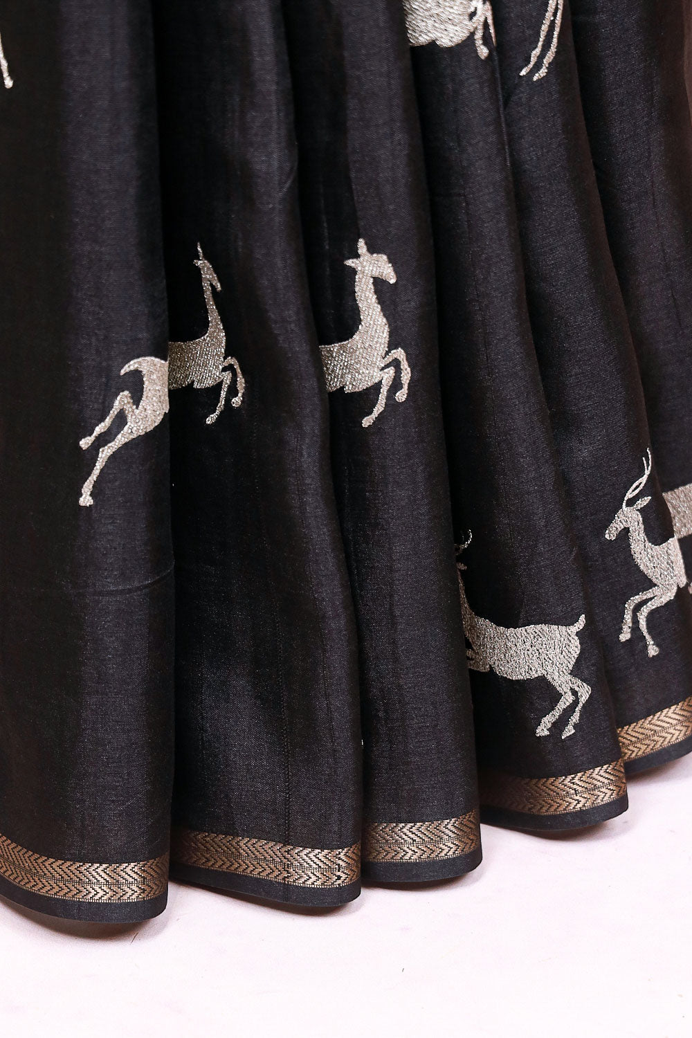 Black Semi Tussar Saree