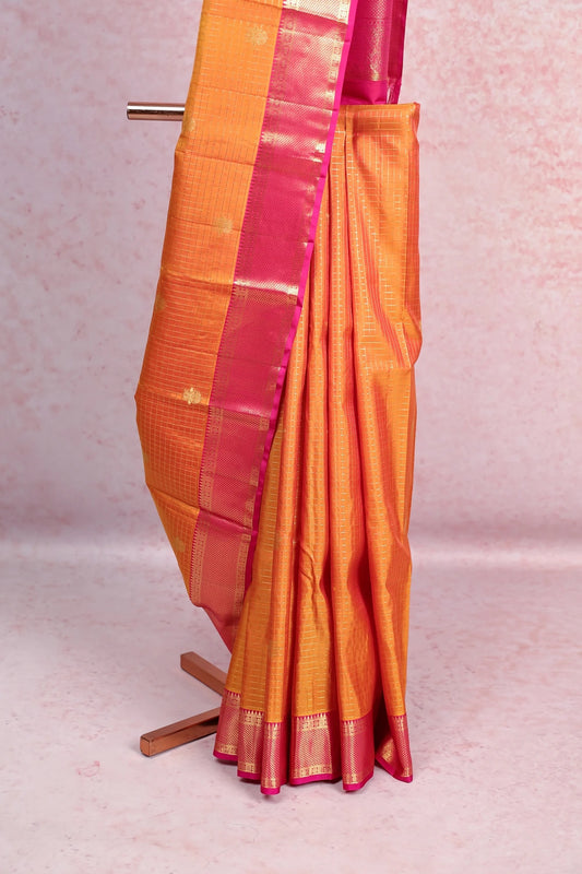 Orange Kancheepuram Silk Saree