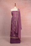 Onion Pink Organza Stone Work Unstitched Churidhar Material