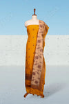 Mustard Yellow Silk Banarasi Design Unstitched Churidhar Material