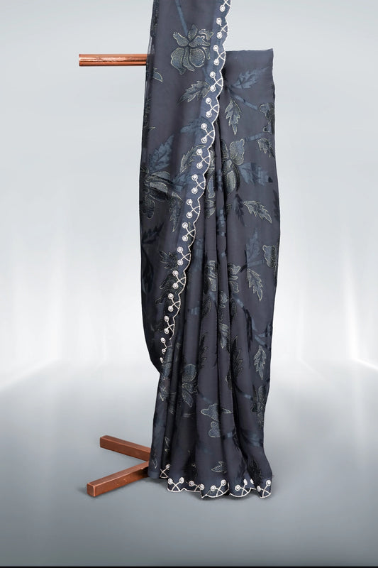 Black Georgette Saree