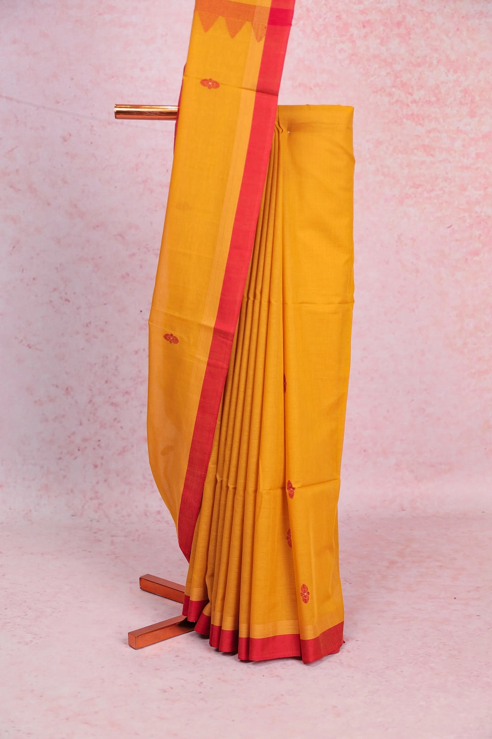 Yellow Soft Cotton Saree