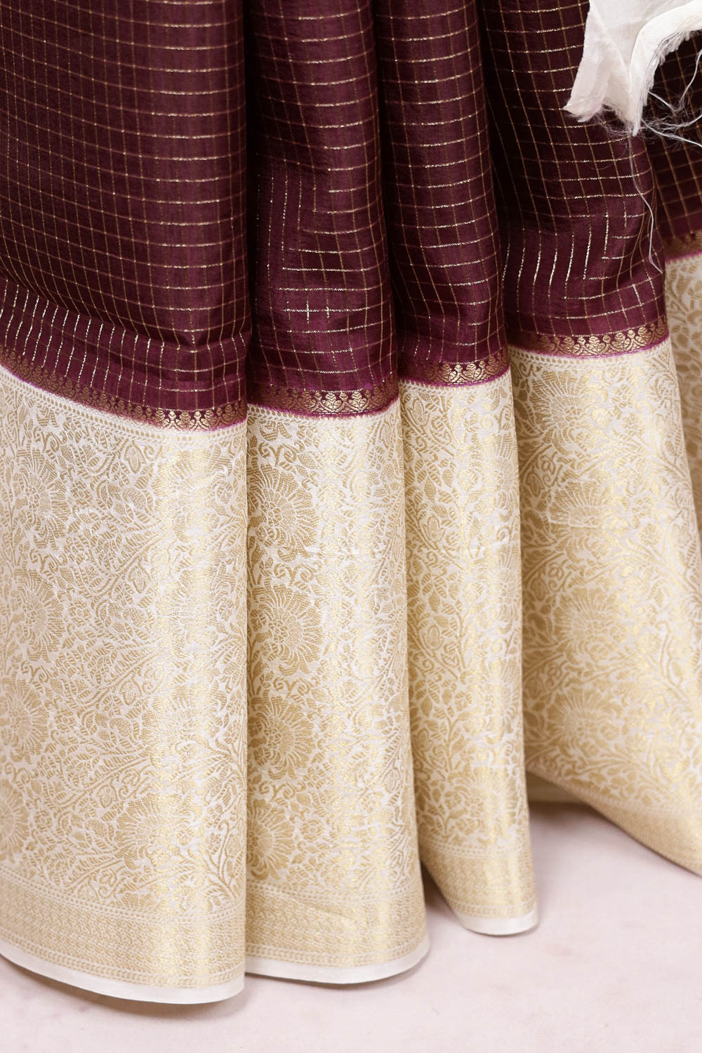 Brown Semi Banarasi Saree