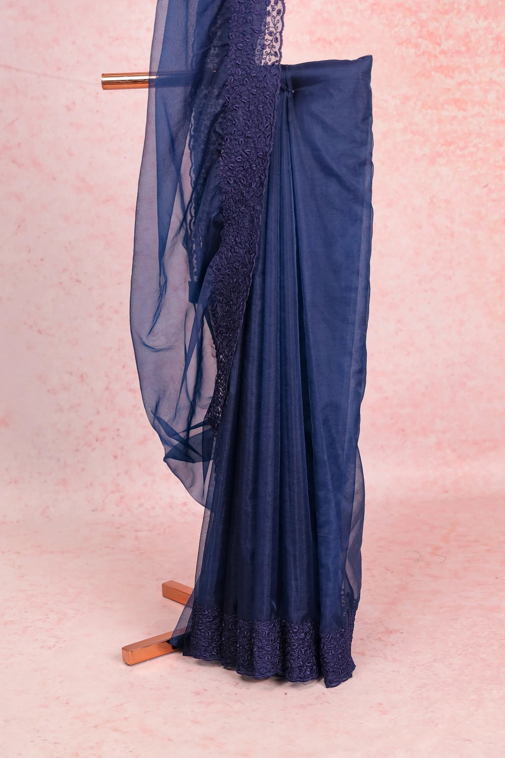 Navy Blue Organza Saree