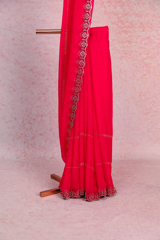 Rani Pink Organza Saree