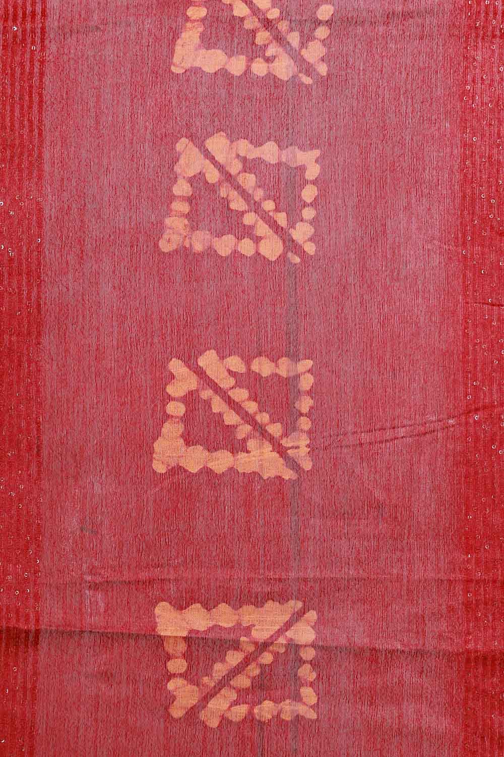 Maroon Semi Tussar Saree