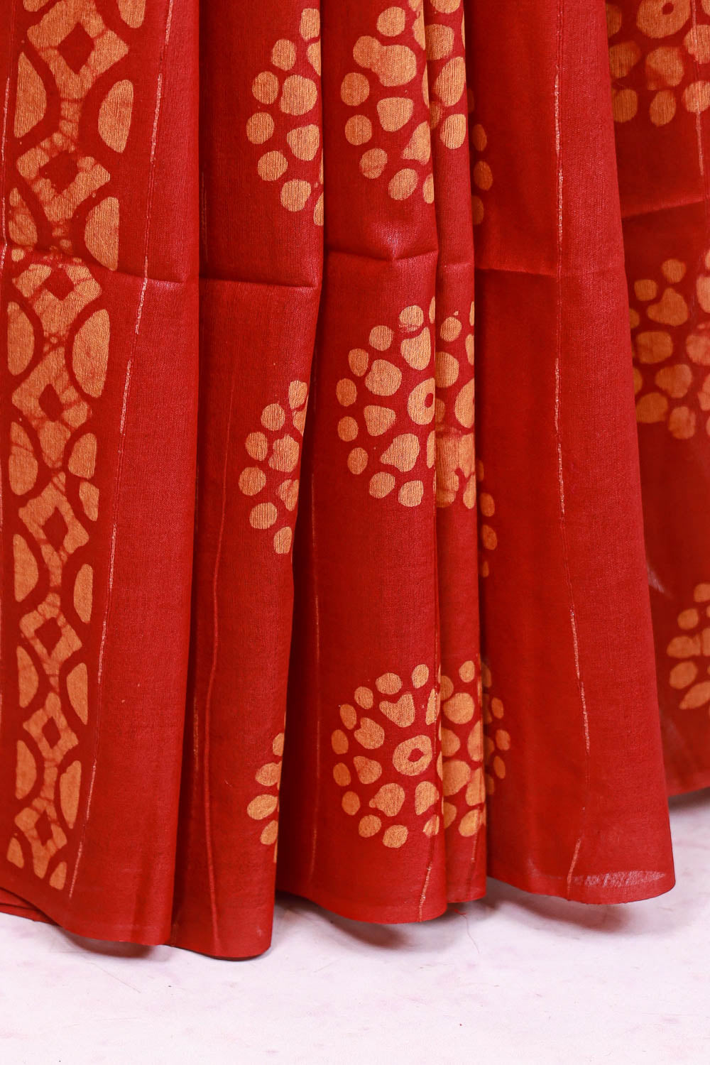 Maroon Semi Tussar Saree
