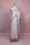 White Semi Tussar Saree - Seematti