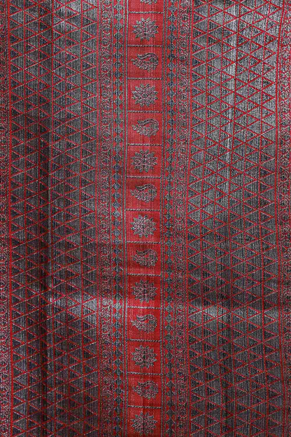 Red Wine Semi Tussar Saree - Seematti