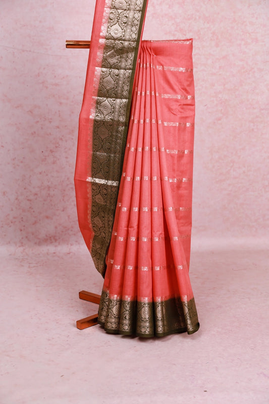 Peach Chiffon Saree