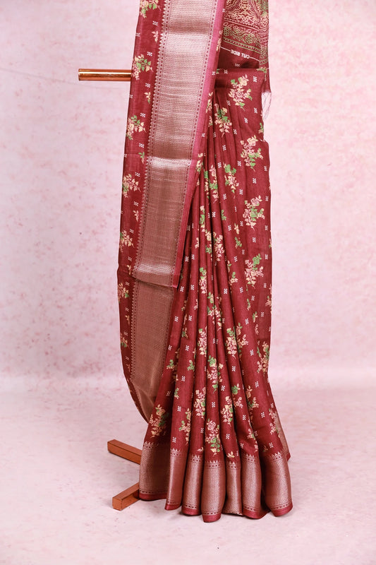 Purple Chiffon Saree