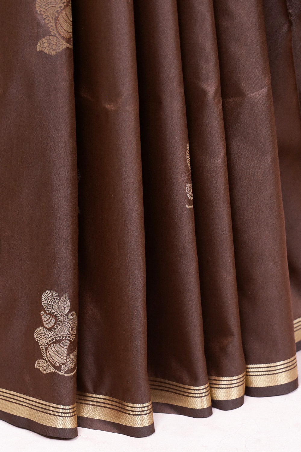 Coffee Brown Semi Silk Saree