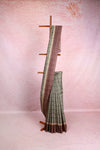 Sandal Tussar Jute Saree