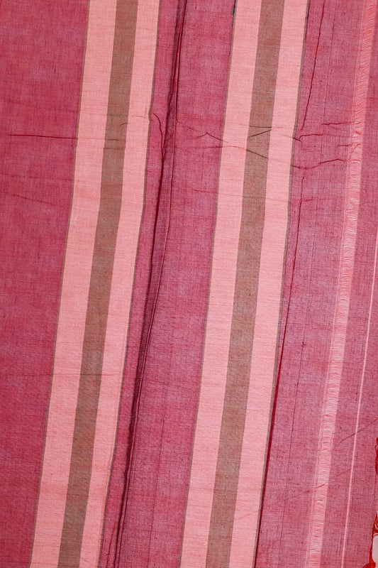 Magenta Mul Cotton Saree