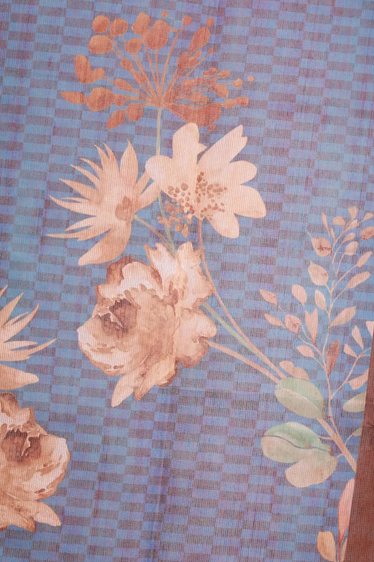 Brown Net Kota Saree