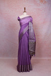 Lavender Semi Jute Saree - Seematti
