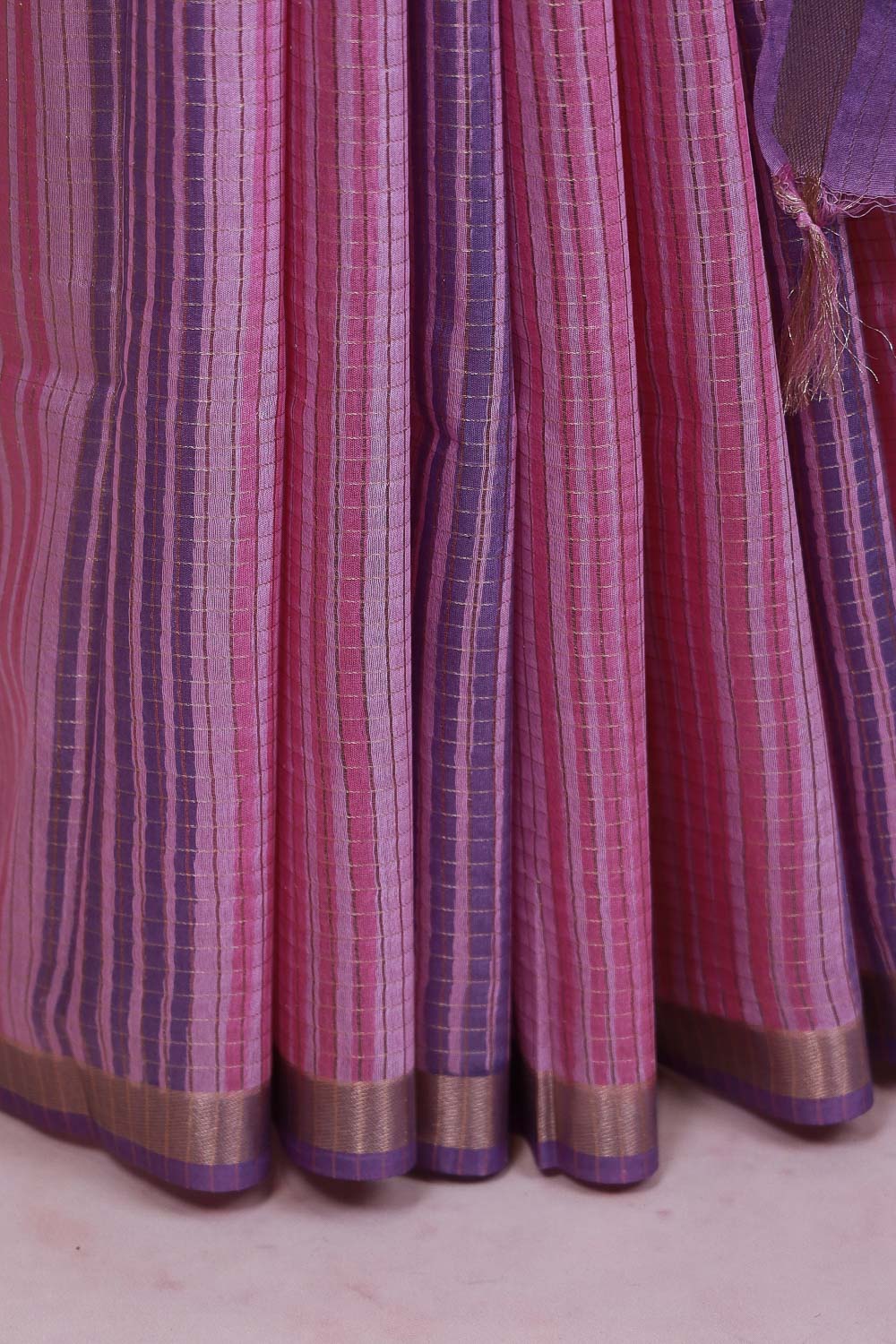 Lavender Semi Tussar Saree