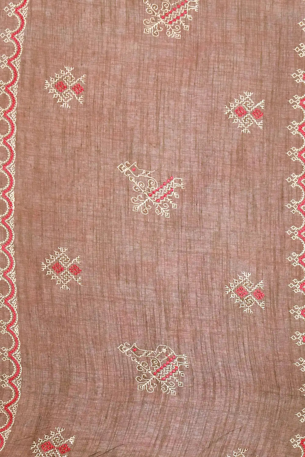 Dark Olive Green Semi Linen Saree
