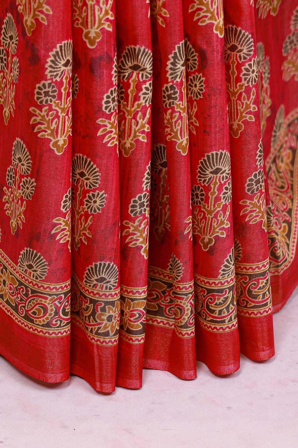 Rani Pink Semi Tussar Saree