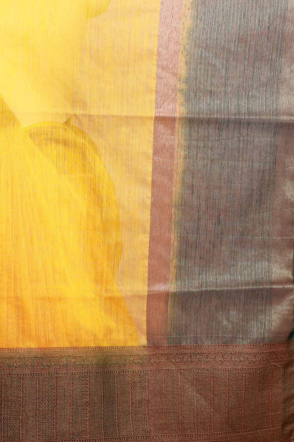Yellow Semi Jute Saree