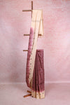 Grape Colour Semi Tussar Saree