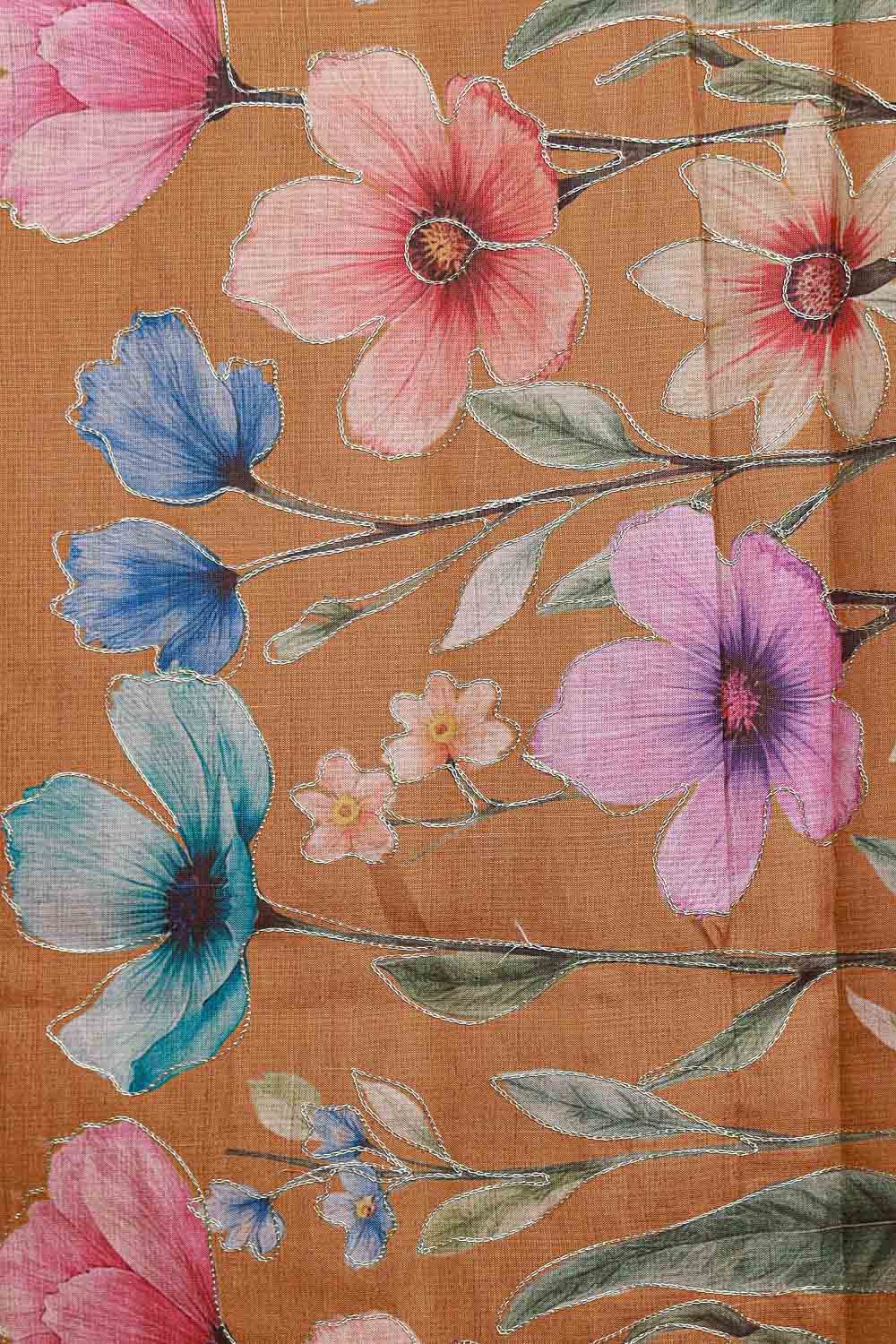 Peach Semi Silk Saree