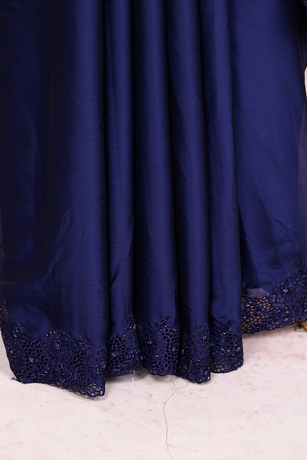Navy Blue Organza Saree