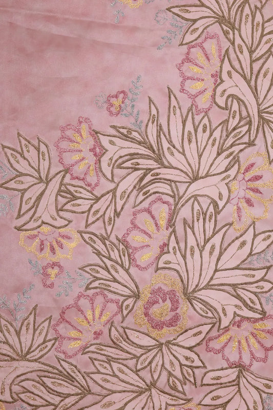 Pastel Pink Glass Organza Saree