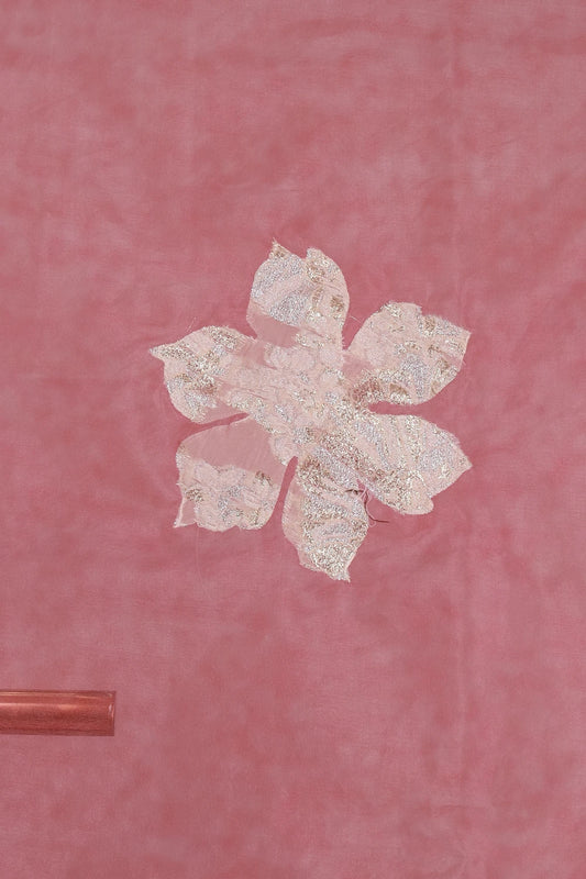 Pastel Pink Organza Saree