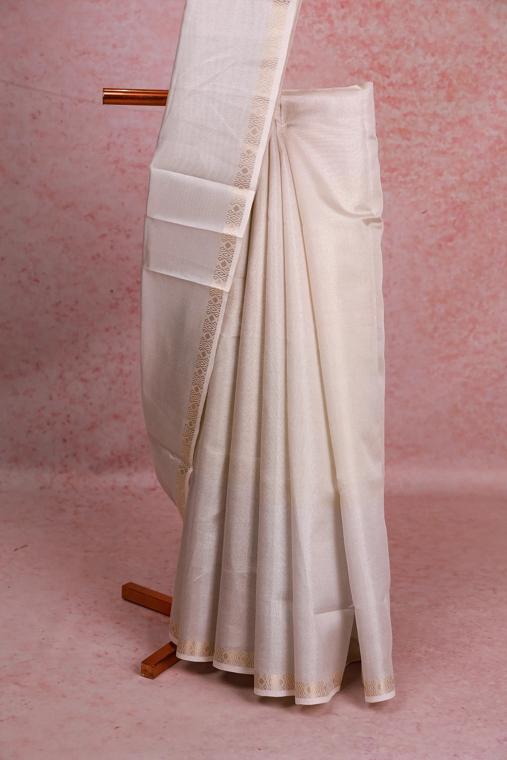 Silver Tissue Organza Kerala Saree