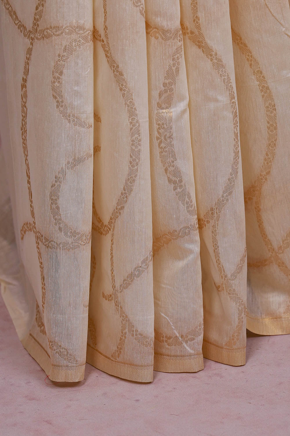 Cream Cotton Kerala Saree