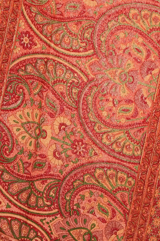 Orange Crepe Chiffon Saree