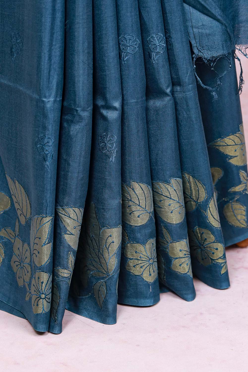 Blue Semi Tussar Saree - Seematti