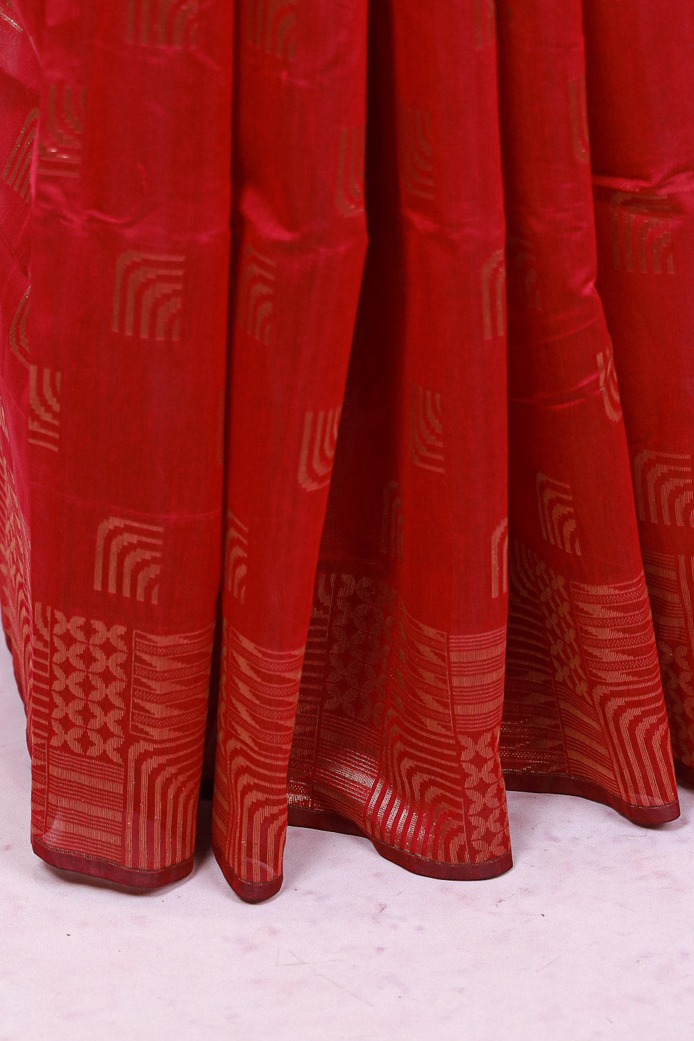 Magenta Pink Cotton Silk Saree