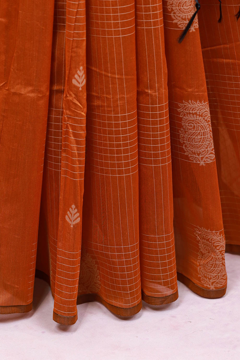 Mustard Orange Cotton Saree - Seematti