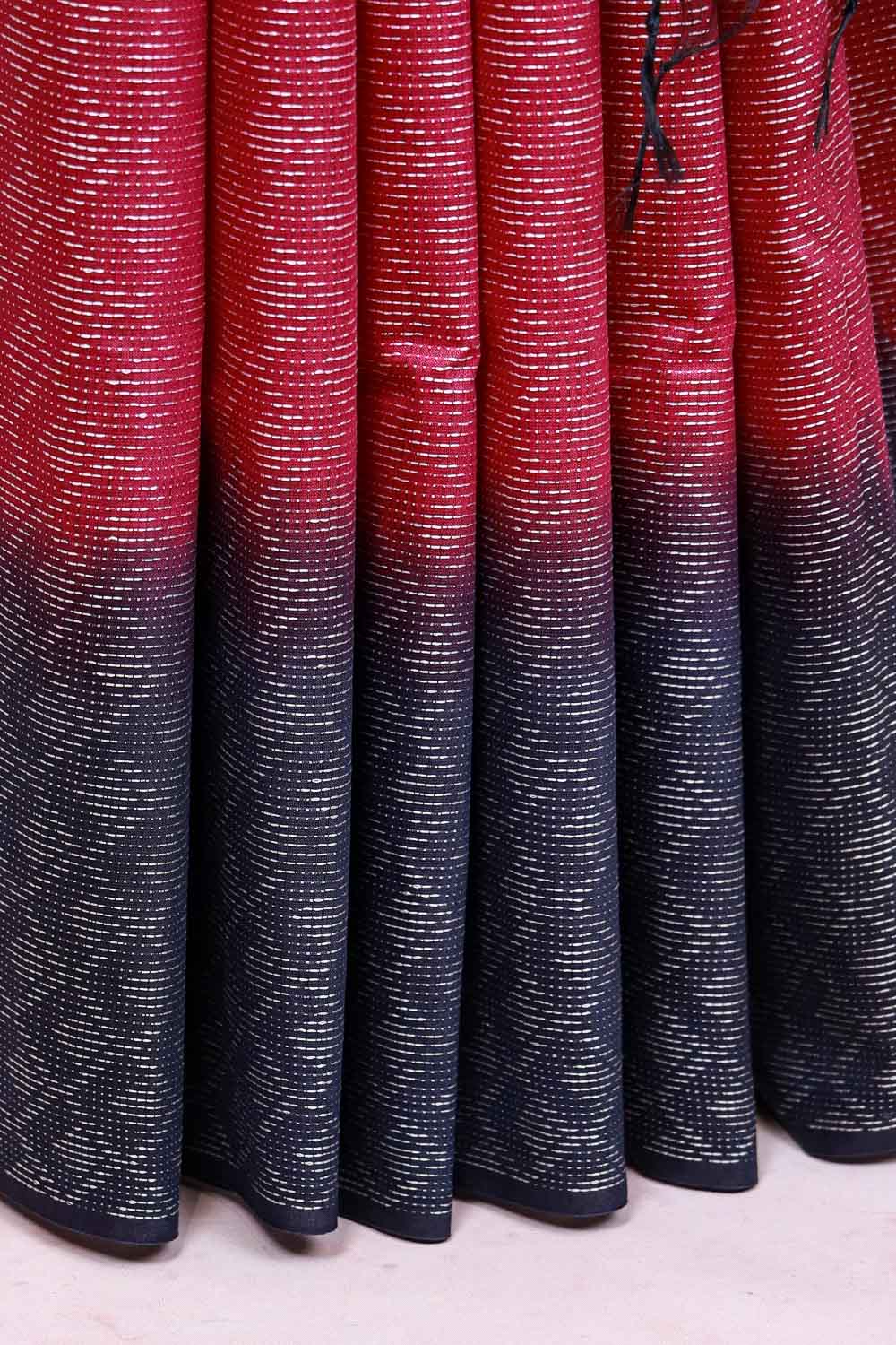 Wine Semi Tussar Saree