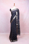 Navy Blue Semi Tussar Saree - Seematti