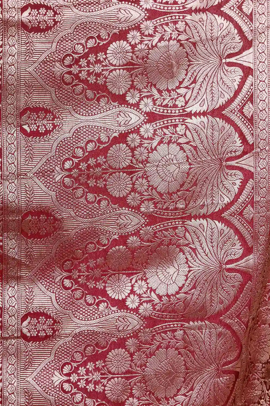 Dark Grape Wine Banarasi Georgette Saree