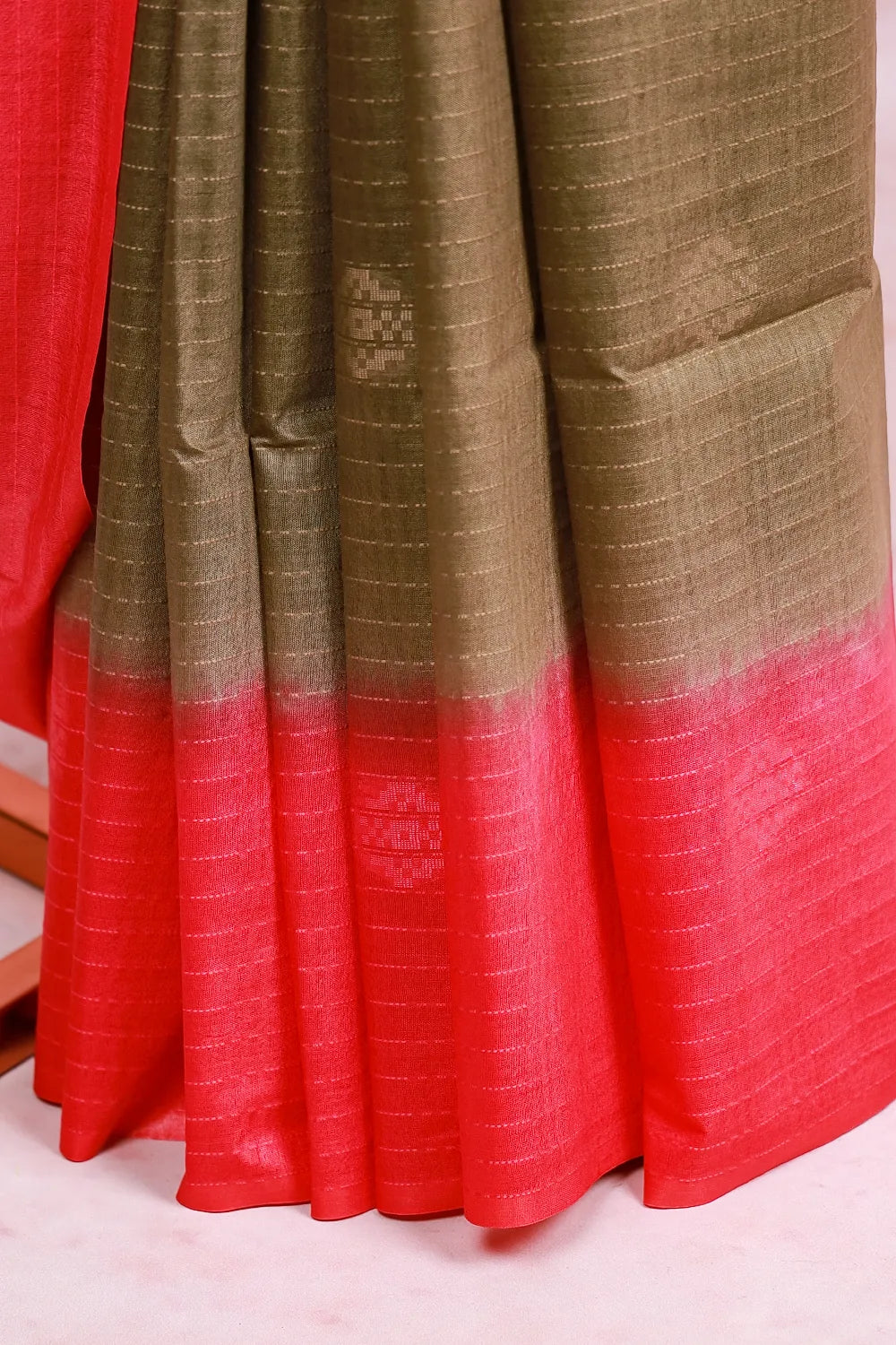 Moss Green Semi Tussar Saree