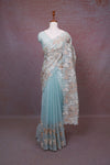Light Blue Tissue Organza Saree