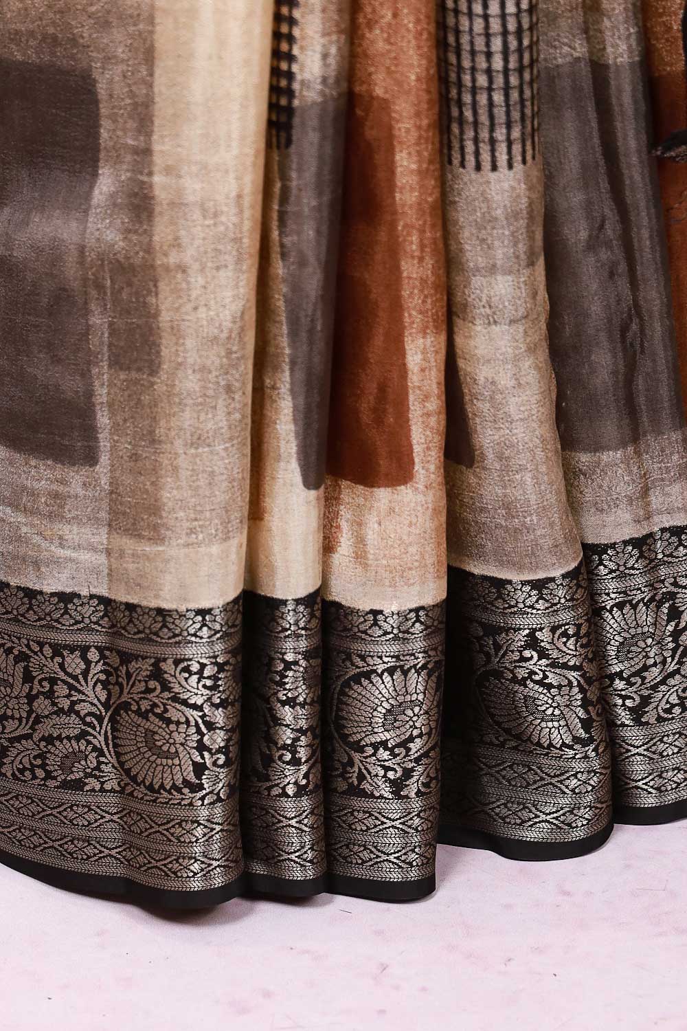 Cream Dola Silk Saree