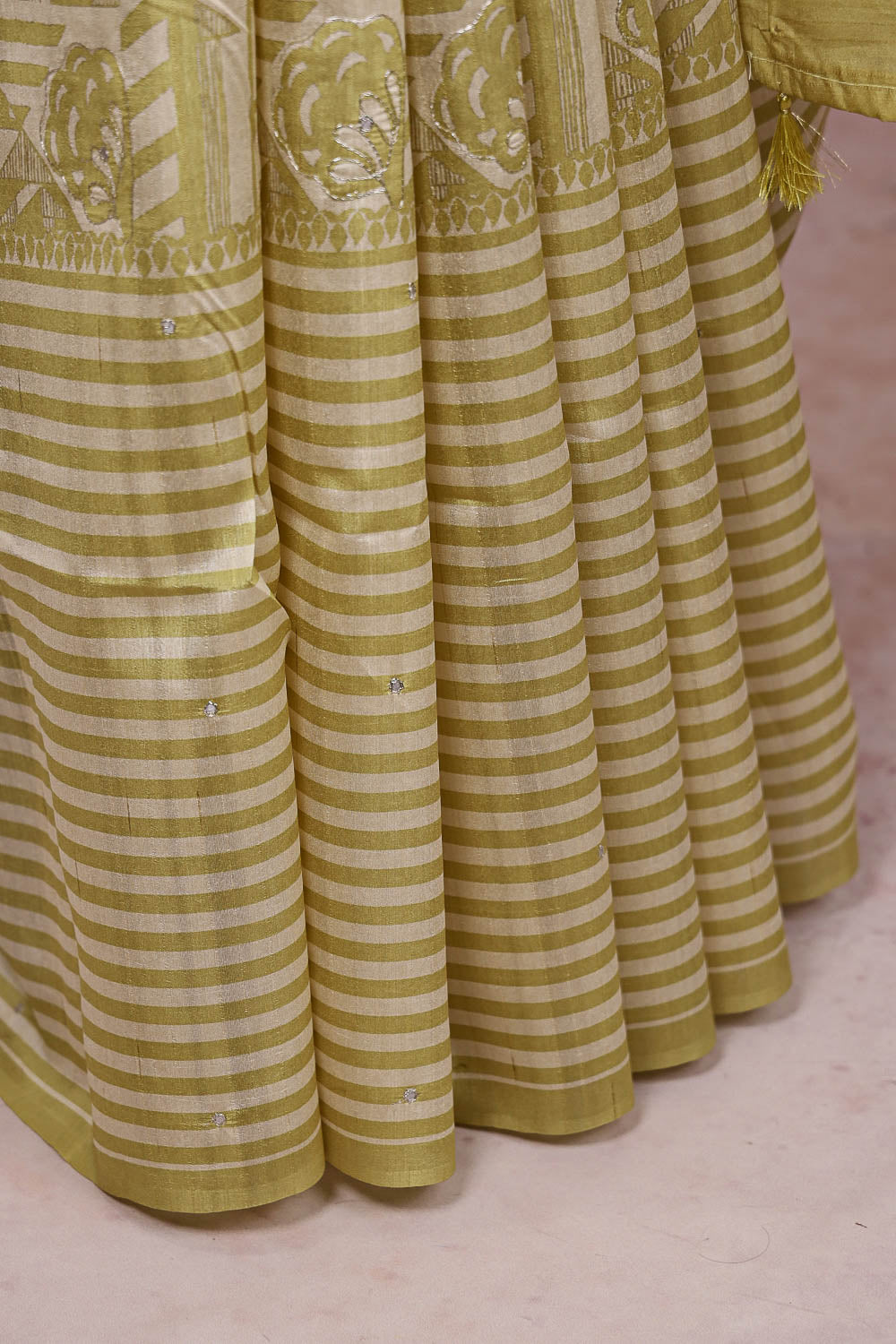 Cream Semi Silk Saree