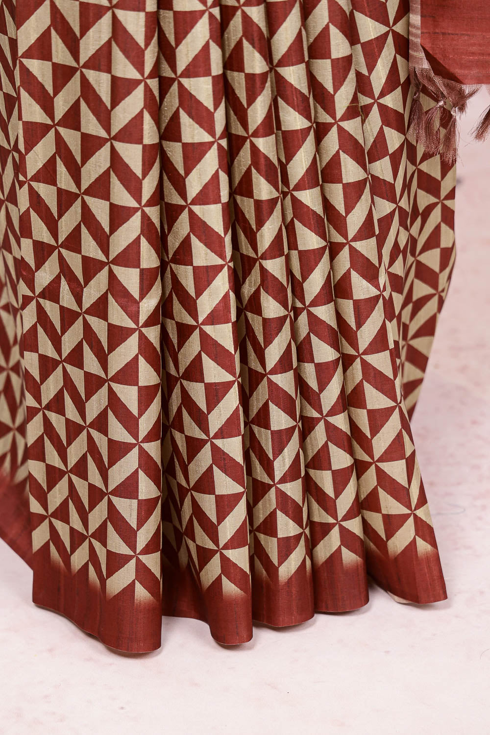 Maroon Semi Silk Saree